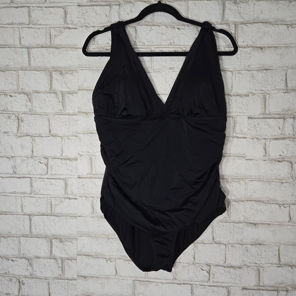 Time and Tru black one piece swimsuit